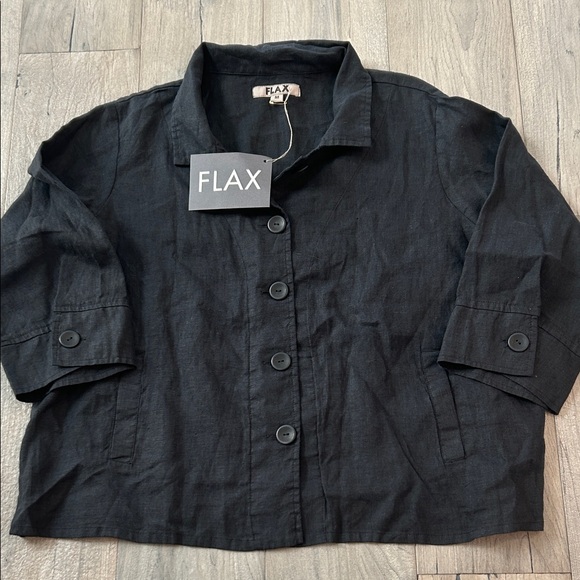 Flax Charcoal Button-Up - Picture 1 of 1